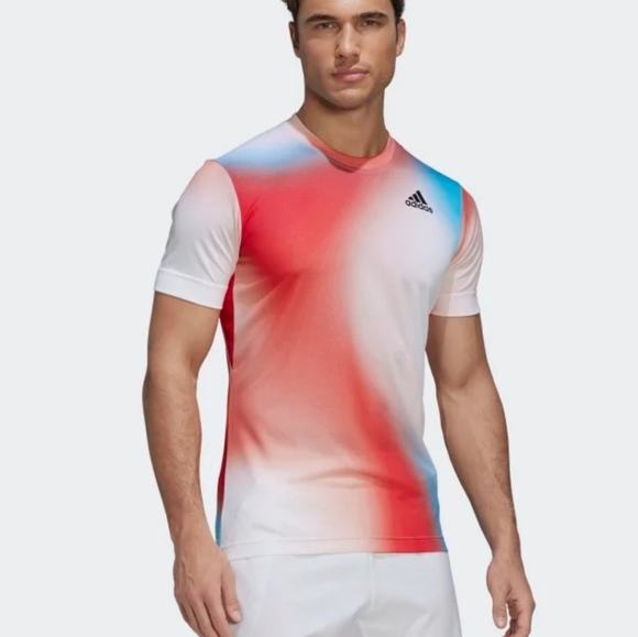 Final Price🎾Adidas Men's Melbourne Tennis Freelift Printed Tee - Picture 1 of 8